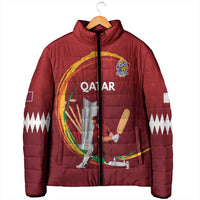 Custom Cricket Qatar East Asia-Pacific Padded Jacket Qatar Boundary to Victory - Wonder Print Shop