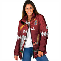 Custom Cricket Qatar East Asia-Pacific Padded Jacket Qatar Boundary to Victory - Wonder Print Shop