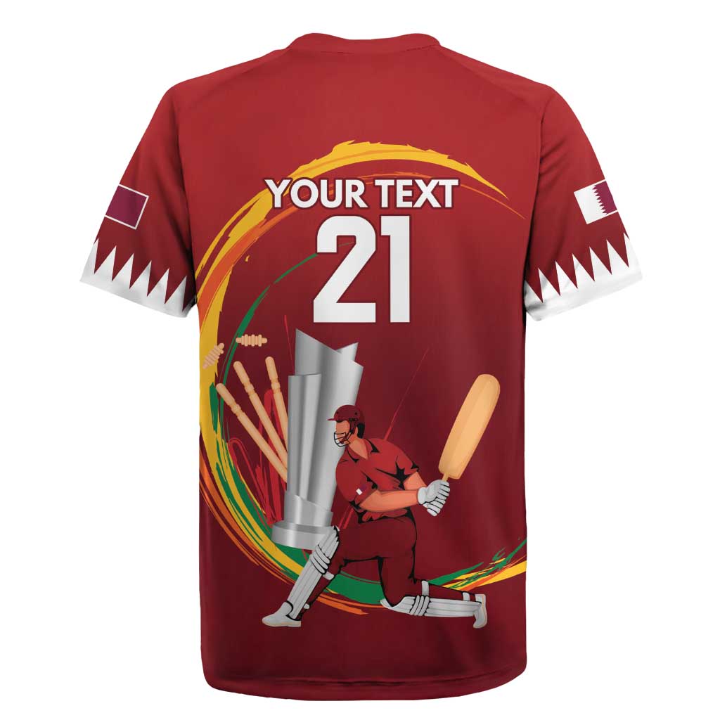 Custom Cricket Qatar East Asia-Pacific Rugby Jersey Qatar Boundary to Victory - Wonder Print Shop