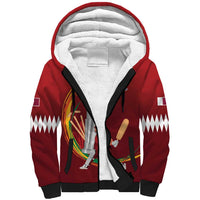 Custom Cricket Qatar East Asia-Pacific Sherpa Hoodie Qatar Boundary to Victory - Wonder Print Shop