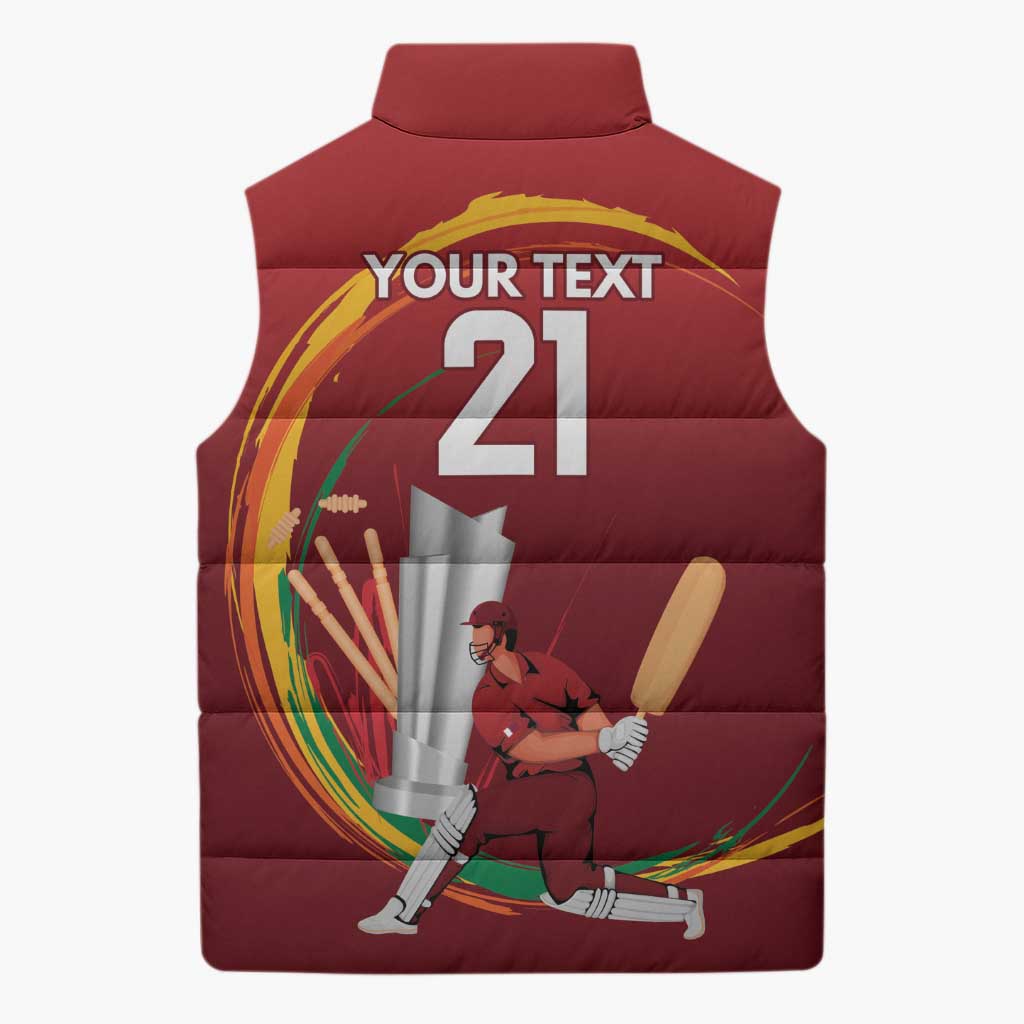 Custom Cricket Qatar East Asia-Pacific Sleeveless Puffer Jacket Qatar Boundary to Victory - Wonder Print Shop