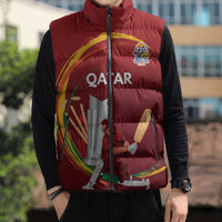 Custom Cricket Qatar East Asia-Pacific Sleeveless Puffer Jacket Qatar Boundary to Victory - Wonder Print Shop