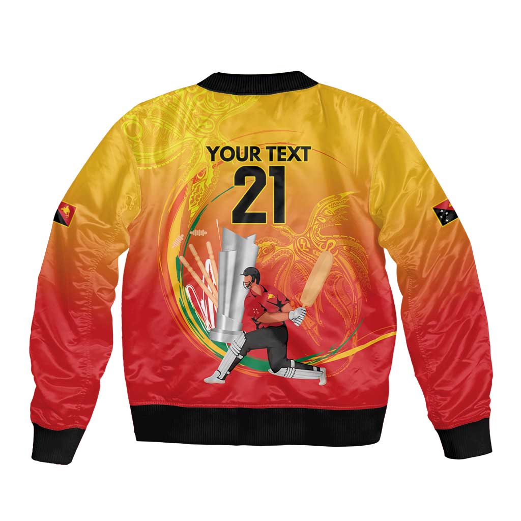 Custom Cricket PNG East Asia-Pacific Bomber Jacket Papua New Guinea Rise to Power - Wonder Print Shop