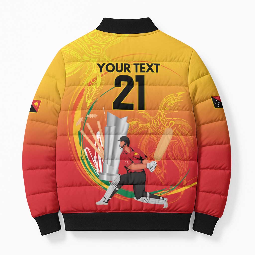 Custom Cricket PNG East Asia-Pacific Bomber Puffer Jacket Papua New Guinea Rise to Power - Wonder Print Shop