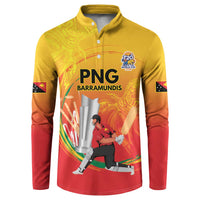 Custom Cricket PNG East Asia-Pacific Button Sweatshirt Papua New Guinea Rise to Power - Wonder Print Shop