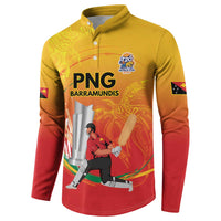 Custom Cricket PNG East Asia-Pacific Button Sweatshirt Papua New Guinea Rise to Power - Wonder Print Shop