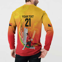 Custom Cricket PNG East Asia-Pacific Button Sweatshirt Papua New Guinea Rise to Power - Wonder Print Shop