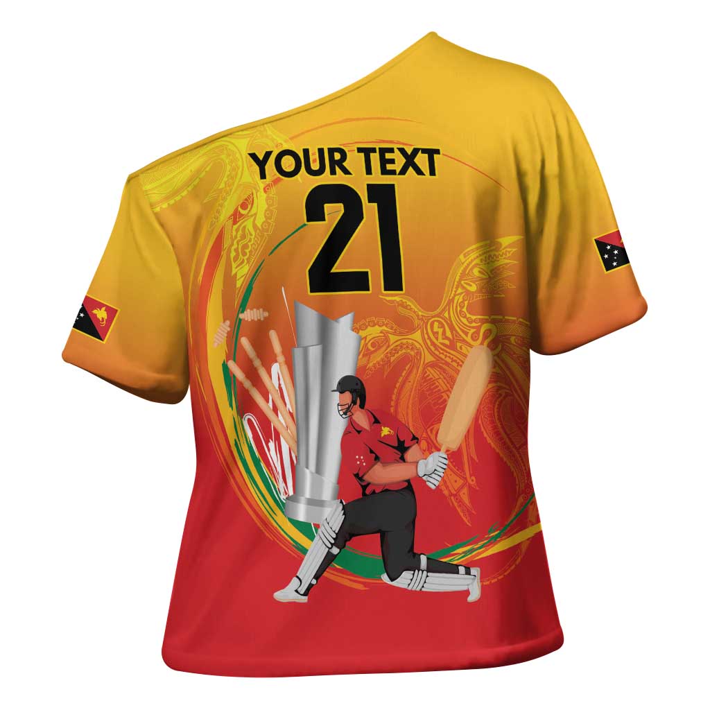 Custom Cricket PNG East Asia-Pacific Cross Shoulder Shirt Papua New Guinea Rise to Power - Wonder Print Shop