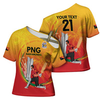 Custom Cricket PNG East Asia-Pacific Cross Shoulder Shirt Papua New Guinea Rise to Power - Wonder Print Shop