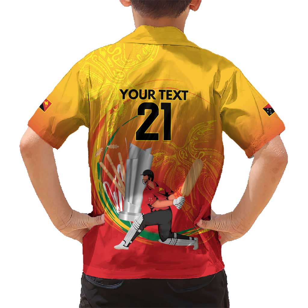 Custom Cricket PNG East Asia-Pacific Kid Hawaiian Shirt Papua New Guinea Rise to Power - Wonder Print Shop