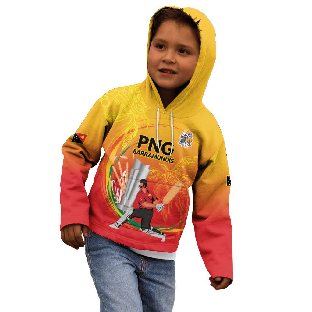 Custom Cricket PNG East Asia-Pacific Kid Hoodie Papua New Guinea Rise to Power - Wonder Print Shop