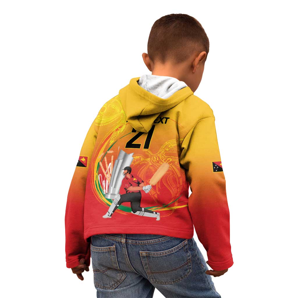 Custom Cricket PNG East Asia-Pacific Kid Hoodie Papua New Guinea Rise to Power - Wonder Print Shop
