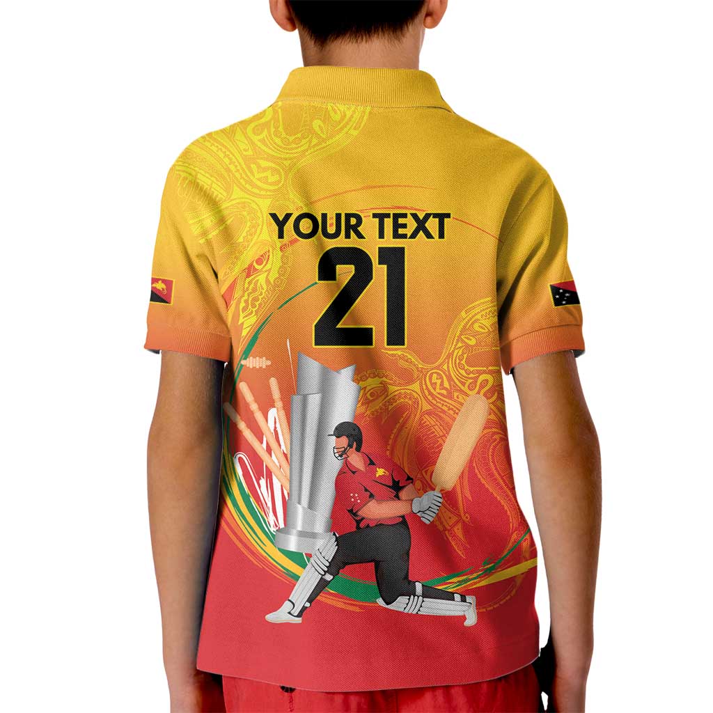 Custom Cricket PNG East Asia-Pacific Kid Polo Shirt Papua New Guinea Rise to Power - Wonder Print Shop