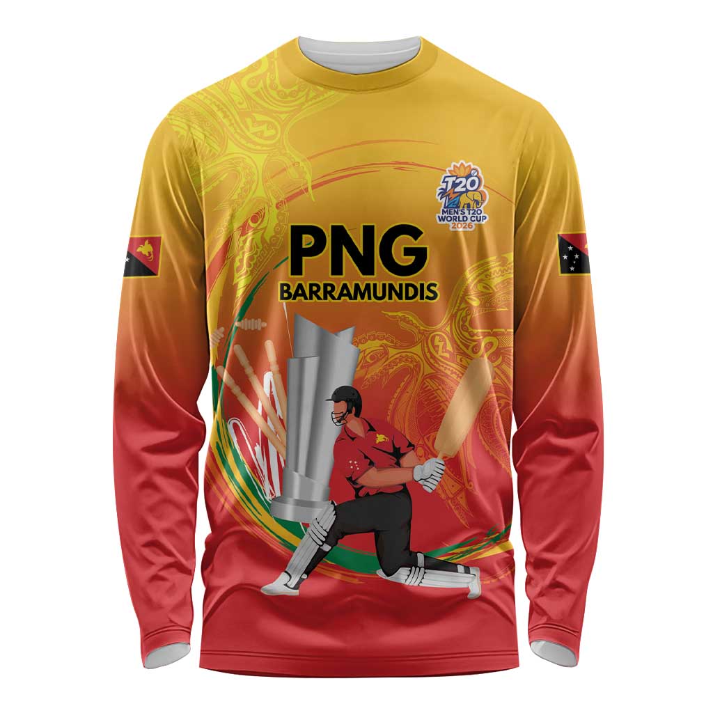 Custom Cricket PNG East Asia-Pacific Long Sleeve Shirt Papua New Guinea Rise to Power - Wonder Print Shop