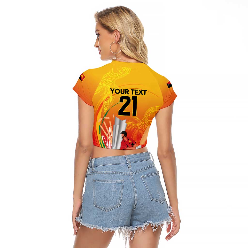 Custom Cricket PNG East Asia-Pacific Raglan Cropped T Shirt Papua New Guinea Rise to Power - Wonder Print Shop