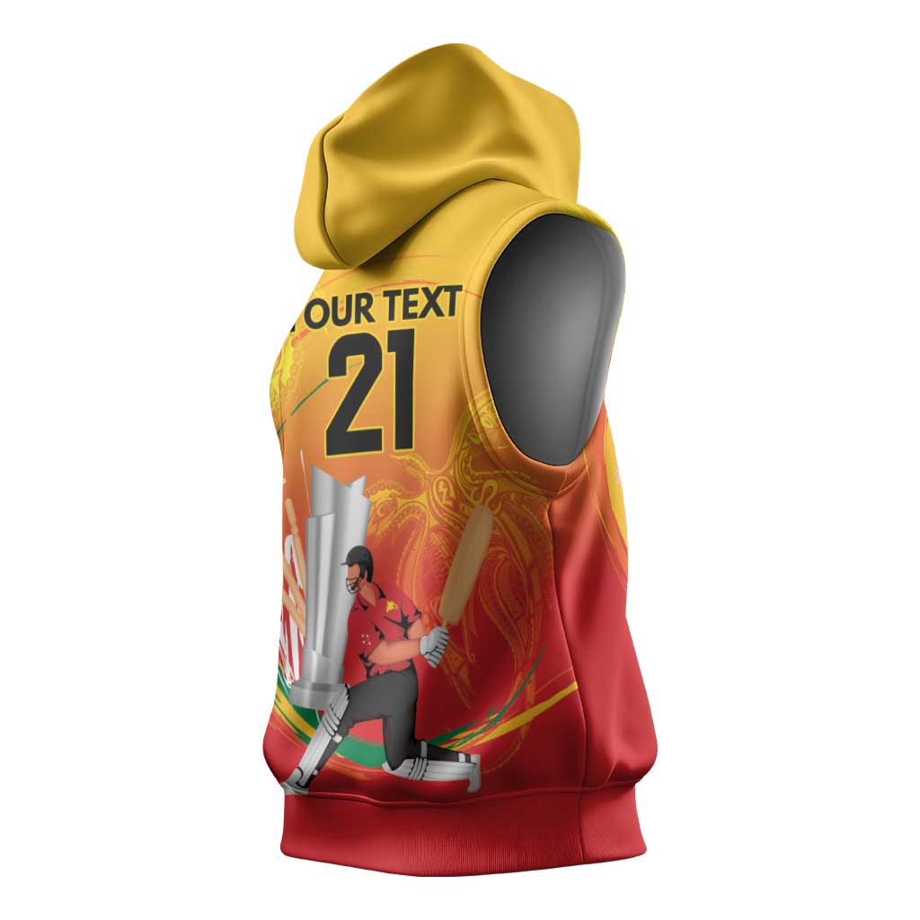 Custom Cricket PNG East Asia-Pacific Sleeveless Hoodie Papua New Guinea Rise to Power - Wonder Print Shop