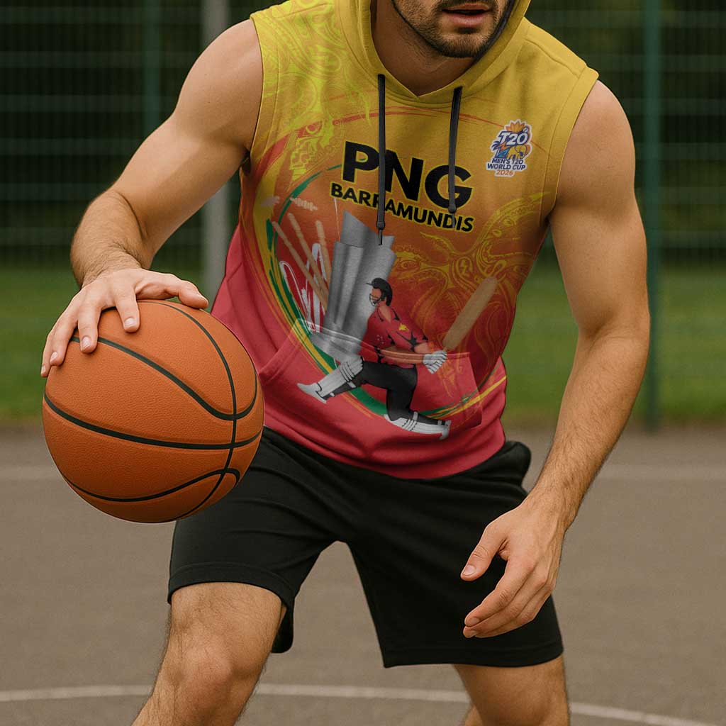 Custom Cricket PNG East Asia-Pacific Sleeveless Hoodie Papua New Guinea Rise to Power - Wonder Print Shop