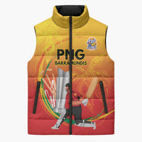 Custom Cricket PNG East Asia-Pacific Sleeveless Puffer Jacket Papua New Guinea Rise to Power - Wonder Print Shop
