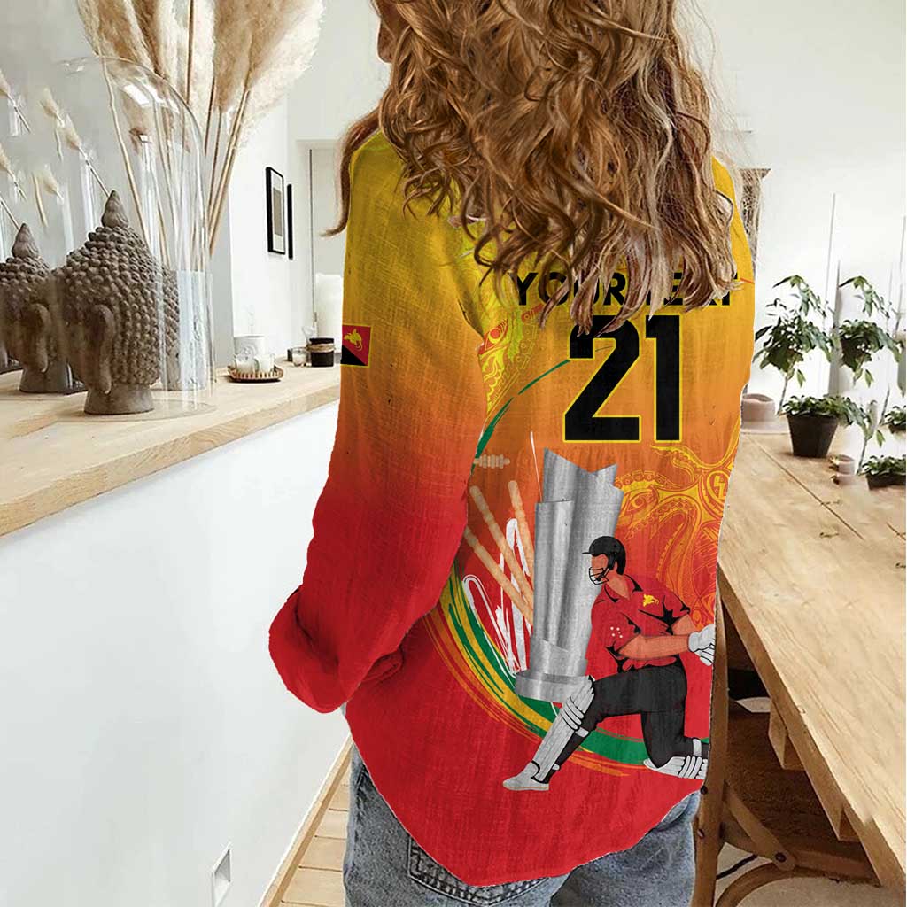 Custom Cricket PNG East Asia-Pacific Women Casual Shirt Papua New Guinea Rise to Power - Wonder Print Shop
