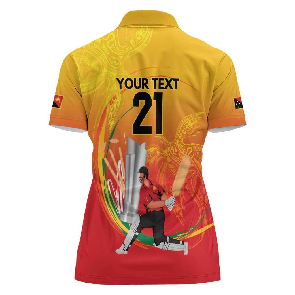 Custom Cricket PNG East Asia-Pacific Women Polo Shirt Papua New Guinea Rise to Power - Wonder Print Shop