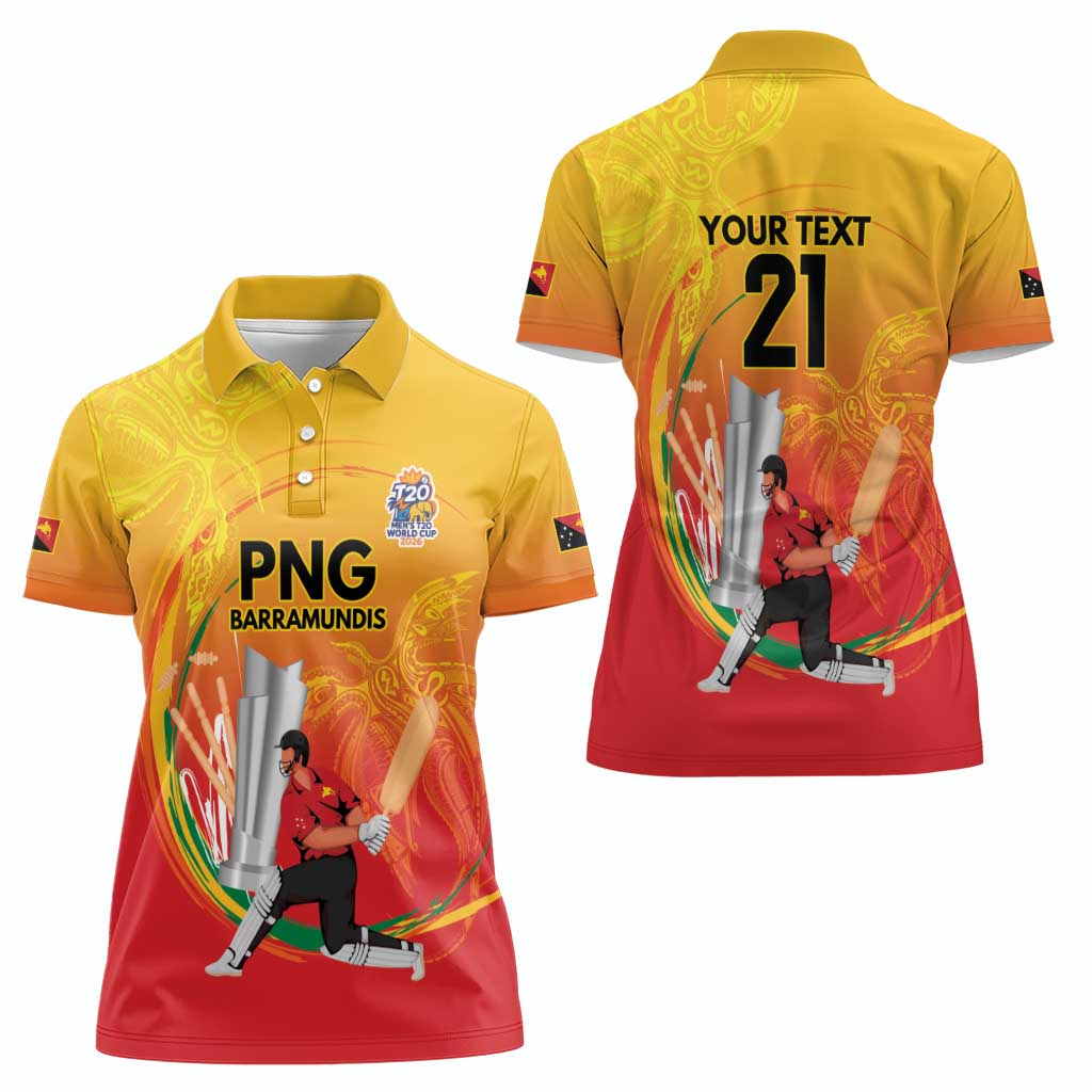 Custom Cricket PNG East Asia-Pacific Women Polo Shirt Papua New Guinea Rise to Power - Wonder Print Shop