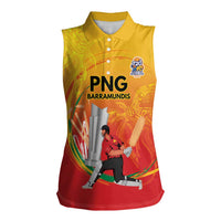 Custom Cricket PNG East Asia-Pacific Women Sleeveless Polo Shirt Papua New Guinea Rise to Power - Wonder Print Shop