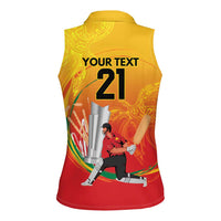Custom Cricket PNG East Asia-Pacific Women Sleeveless Polo Shirt Papua New Guinea Rise to Power - Wonder Print Shop