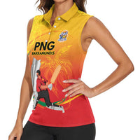 Custom Cricket PNG East Asia-Pacific Women Sleeveless Polo Shirt Papua New Guinea Rise to Power - Wonder Print Shop