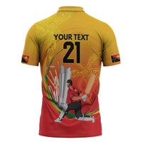 Custom Cricket PNG East Asia-Pacific Zipper Polo Shirt Papua New Guinea Rise to Power - Wonder Print Shop