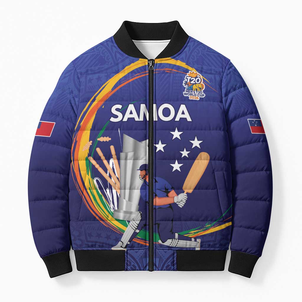 Custom Cricket Samoa East Asia-Pacific Bomber Puffer Jacket Samoa Storming the Limits - Wonder Print Shop