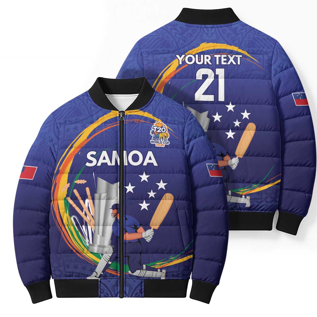Custom Cricket Samoa East Asia-Pacific Bomber Puffer Jacket Samoa Storming the Limits - Wonder Print Shop