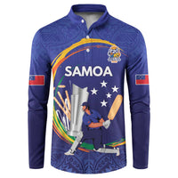 Custom Cricket Samoa East Asia-Pacific Button Sweatshirt Samoa Storming the Limits - Wonder Print Shop