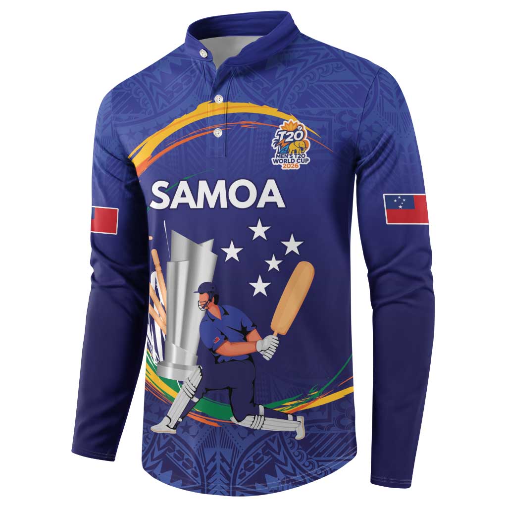 Custom Cricket Samoa East Asia-Pacific Button Sweatshirt Samoa Storming the Limits - Wonder Print Shop