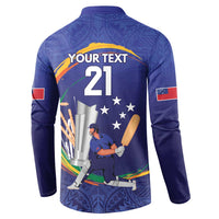 Custom Cricket Samoa East Asia-Pacific Button Sweatshirt Samoa Storming the Limits - Wonder Print Shop