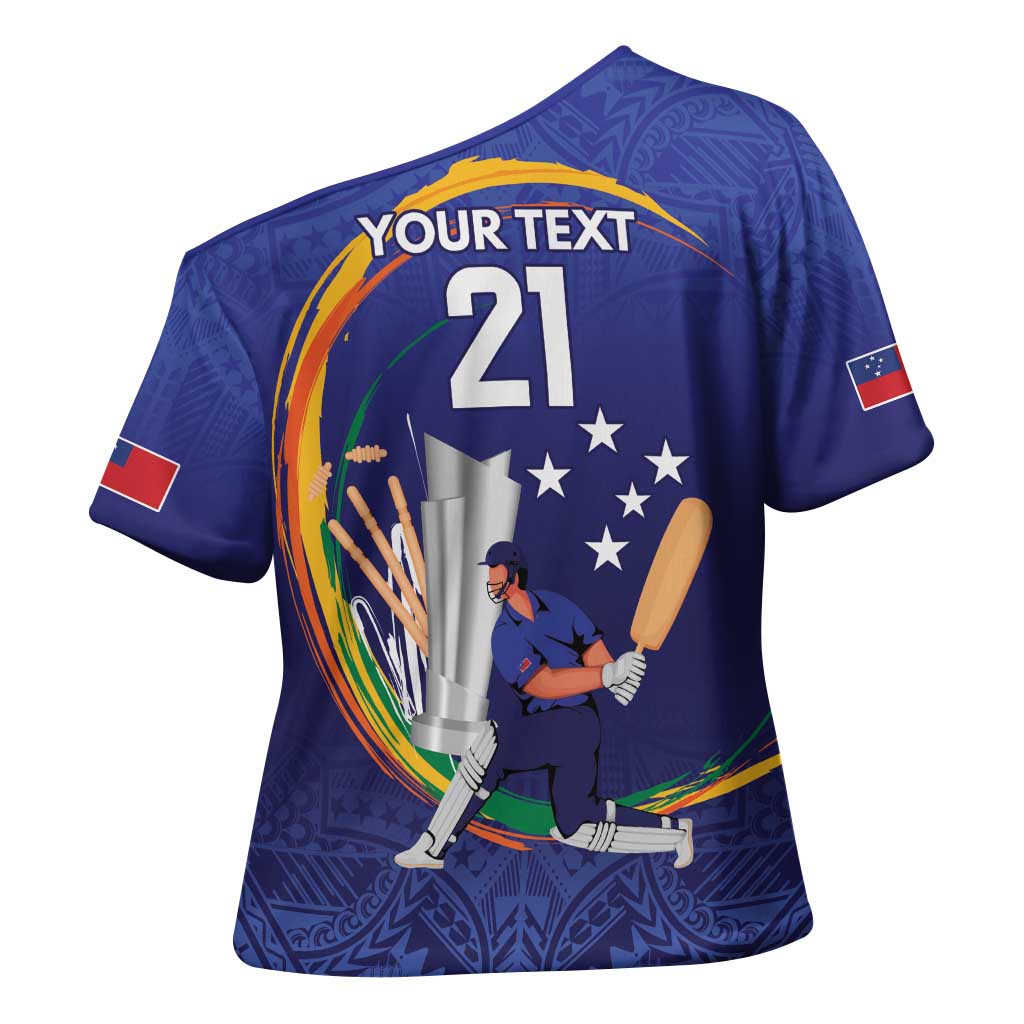 Custom Cricket Samoa East Asia-Pacific Cross Shoulder Shirt Samoa Storming the Limits - Wonder Print Shop