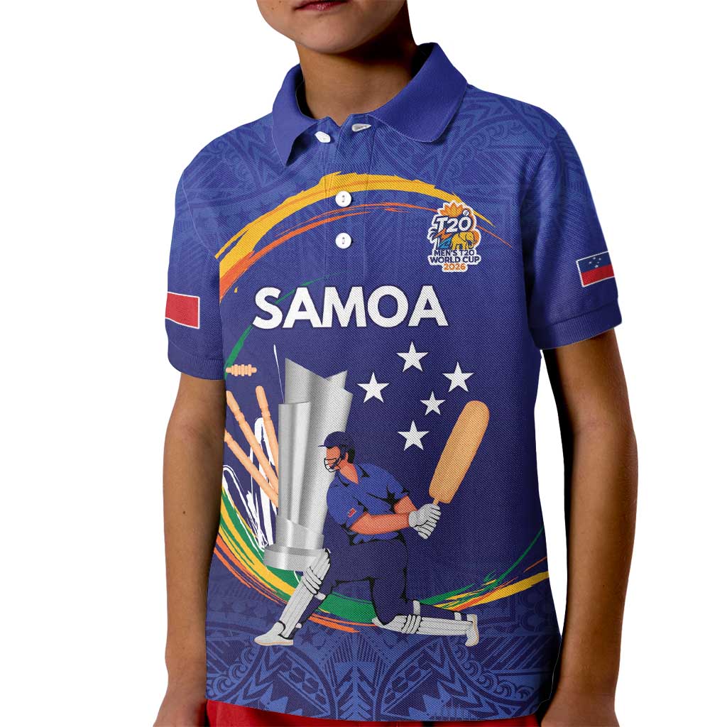 Custom Cricket Samoa East Asia-Pacific Kid Polo Shirt Samoa Storming the Limits - Wonder Print Shop