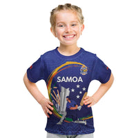 Custom Cricket Samoa East Asia-Pacific Kid T Shirt Samoa Storming the Limits - Wonder Print Shop