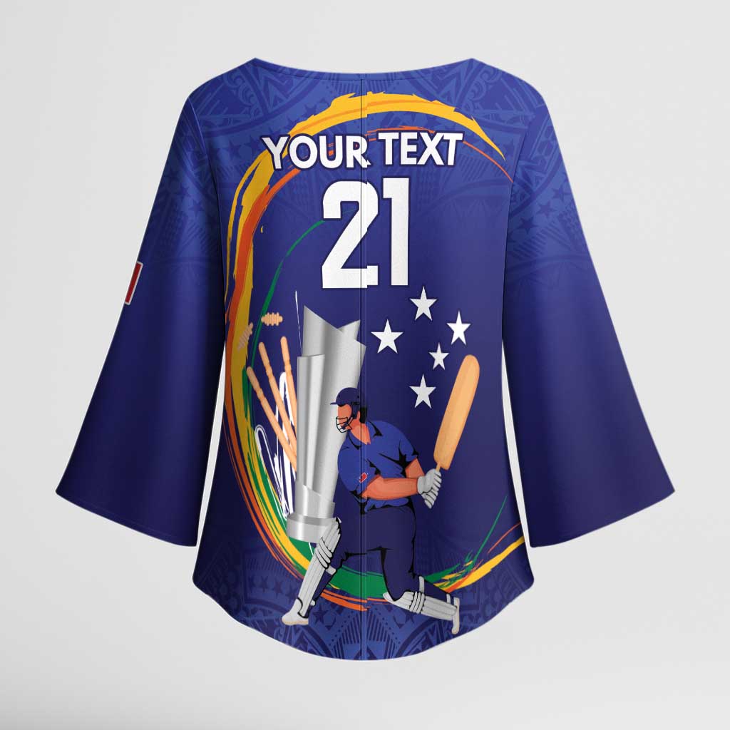 Custom Cricket Samoa East Asia-Pacific Kimono Sleeve Blouse Samoa Storming the Limits - Wonder Print Shop
