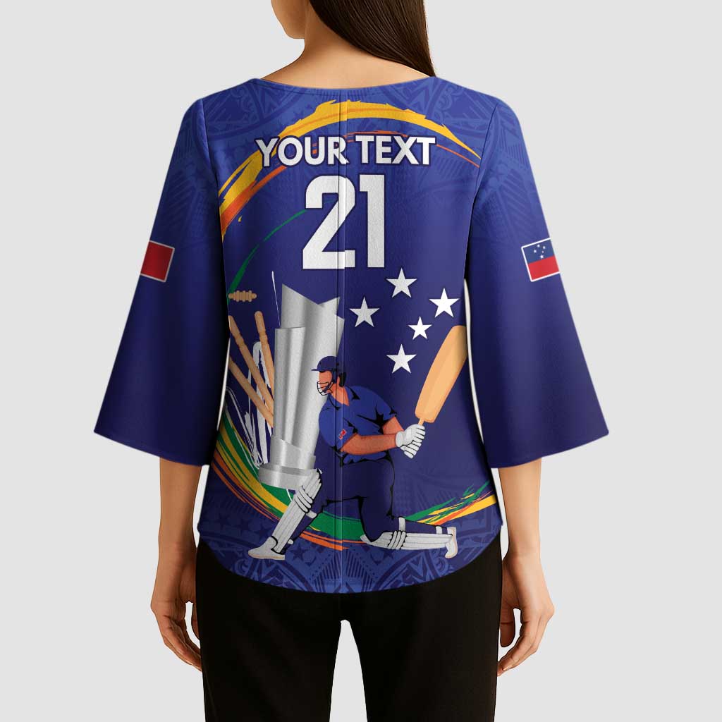 Custom Cricket Samoa East Asia-Pacific Kimono Sleeve Blouse Samoa Storming the Limits - Wonder Print Shop