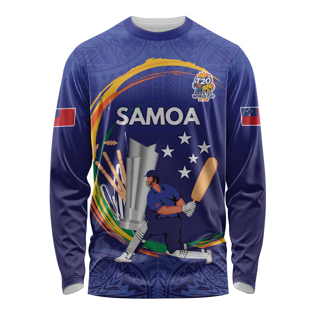 Custom Cricket Samoa East Asia-Pacific Long Sleeve Shirt Samoa Storming the Limits - Wonder Print Shop
