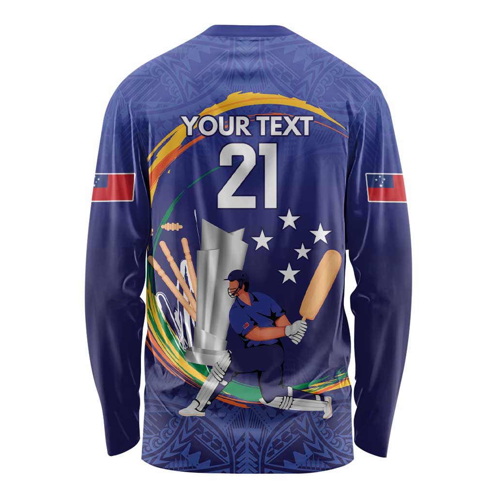 Custom Cricket Samoa East Asia-Pacific Long Sleeve Shirt Samoa Storming the Limits - Wonder Print Shop