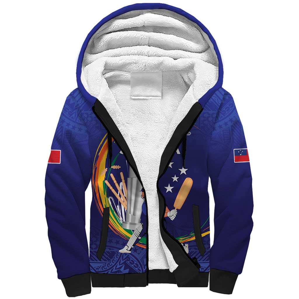 Custom Cricket Samoa East Asia-Pacific Sherpa Hoodie Samoa Storming the Limits - Wonder Print Shop