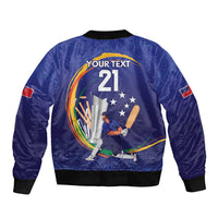 Custom Cricket Samoa East Asia-Pacific Sleeve Zip Bomber Jacket Samoa Storming the Limits - Wonder Print Shop
