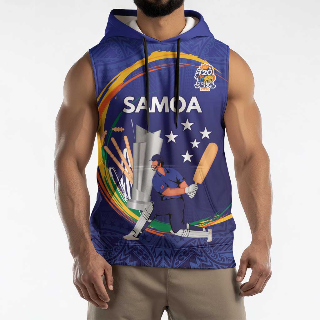 Custom Cricket Samoa East Asia-Pacific Sleeveless Hoodie Samoa Storming the Limits - Wonder Print Shop