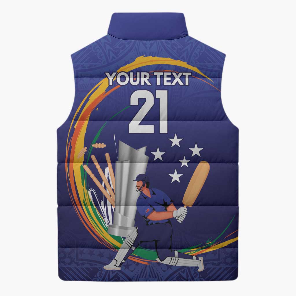 Custom Cricket Samoa East Asia-Pacific Sleeveless Puffer Jacket Samoa Storming the Limits - Wonder Print Shop