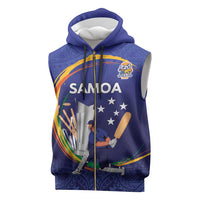 Custom Cricket Samoa East Asia-Pacific Sleeveless Zip Hoodie Samoa Storming the Limits - Wonder Print Shop