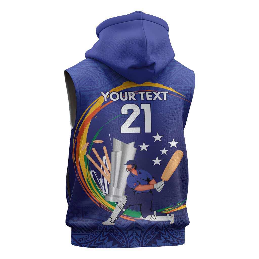 Custom Cricket Samoa East Asia-Pacific Sleeveless Zip Hoodie Samoa Storming the Limits - Wonder Print Shop
