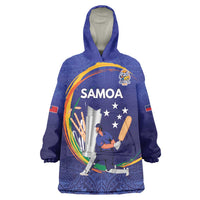 Custom Cricket Samoa East Asia-Pacific Wearable Blanket Hoodie Samoa Storming the Limits - Wonder Print Shop