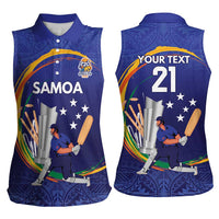 Custom Cricket Samoa East Asia-Pacific Women Sleeveless Polo Shirt Samoa Storming the Limits - Wonder Print Shop