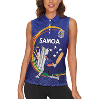 Custom Cricket Samoa East Asia-Pacific Women Sleeveless Polo Shirt Samoa Storming the Limits - Wonder Print Shop